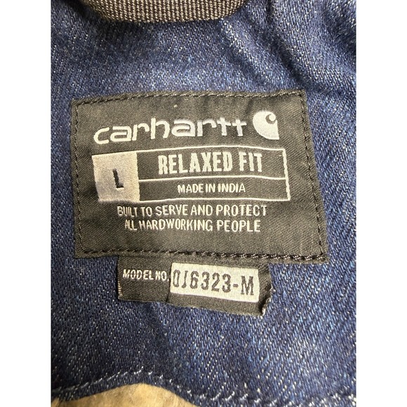 Carhartt Mens‎ Denim Sherpa Collar Jacket Blue Workwear Coat NEW - Picture 7 of 8